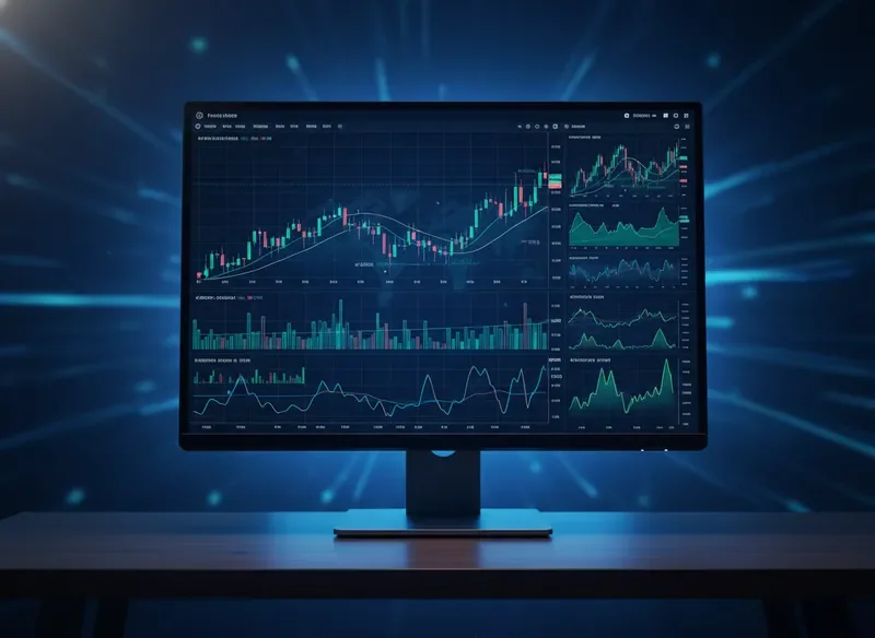 Professional forex trading platform displayed on a laptop screen with real-time charts and indicators